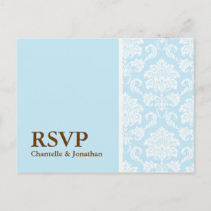 Tiffany Damask RSVP Briefkaart