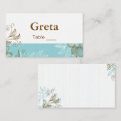 Tiffany et Brown Table Florale Cartes de Place (Devant / Derrière)