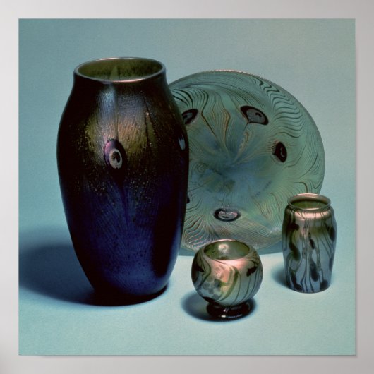 Tiffany favrile bord en vassen poster (Voorkant)