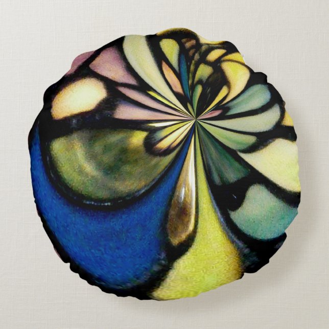 Tiffany flow rond kussen (Achterkant)