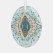 Tiffany Gold: Luxe marmer naadloos Glas Ornament (Voorkant links)