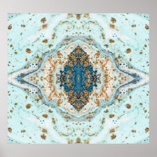 Tiffany Gold: Luxe marmer naadloos Poster