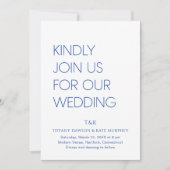 Tiffany Kobalt Blauw Bold Moderne bruiloft Kaart (Voorkant)