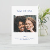 Tiffany Kobalt Blauw Bold Moderne bruiloft Save The Date (Staand voorkant)