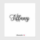 Tiffany Naam - Handgeschreven kalligrafie Sticker (Vel)