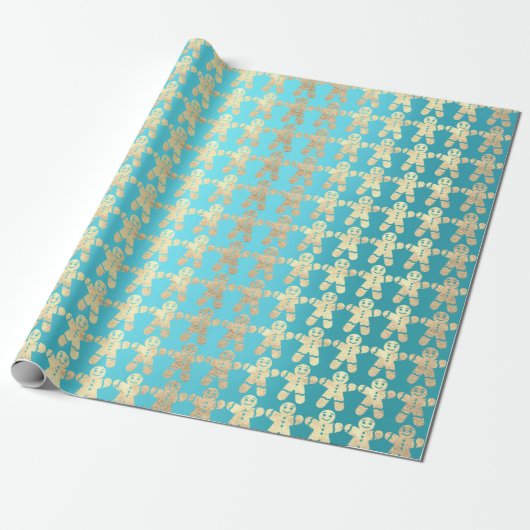 Tiffany Ocean BeachGoud Kerstmis Ginger Brood Guy Cadeaupapier (Uitgerold)