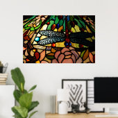 Tiffany Sluit Glas in lood lamp Shade Poster (Thuiskantoor)