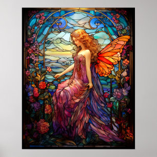 Tiffany stijl Glas in lood magische fee Poster