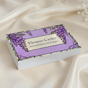 Tiffany-stijl Wisteria Glas-in-lood Visitekaartje