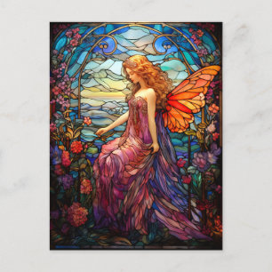Tiffany Style Gebrandschilderd Glas Magische Fee Feestdagenkaart