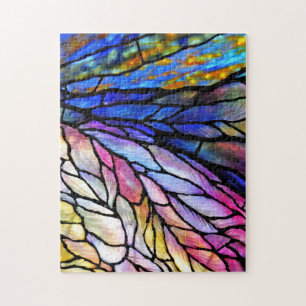 Tiffany Style Glas in lood Jigzaag Puzzle Legpuzzel
