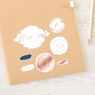 Tiffany Styles Navy Blue & Roos Gold aangepaste lo Sticker