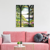 Tiffany venster verpakt Canvas Afdruk (Insitu (Woonkamer))