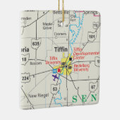 Tiffin Ohio Road Map Keramisch Ornament (Rechts)