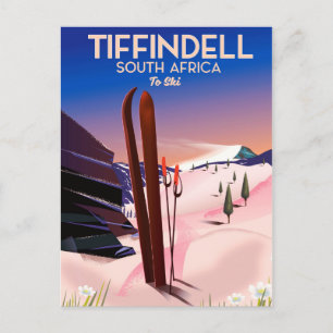Tiffindell Zuid-Afrika Ski-poster Briefkaart