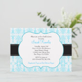 Tiffny Bleu Douche nuptiale Invitations Damas (Debout devant)