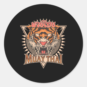 Tigar Muay Thai Mma Vintage Kickbokstraining _1 Ronde Sticker