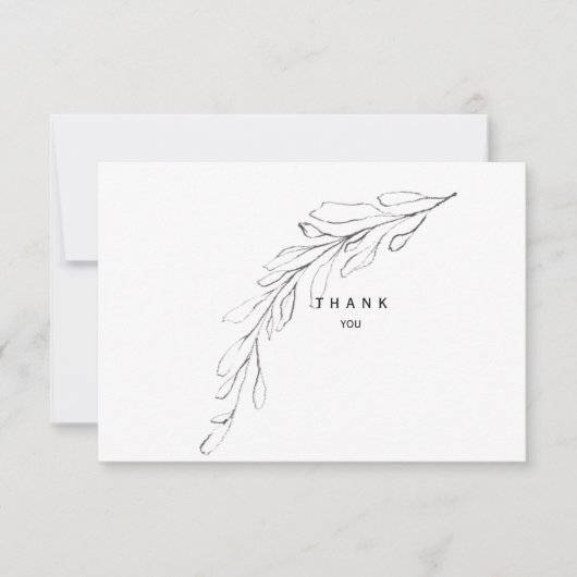 Tige de feuillage simple Carte de remerciement de (Devant)