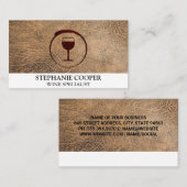 Tige de vin rouge avec Carte de visite de verre de (Devant / Derrière)