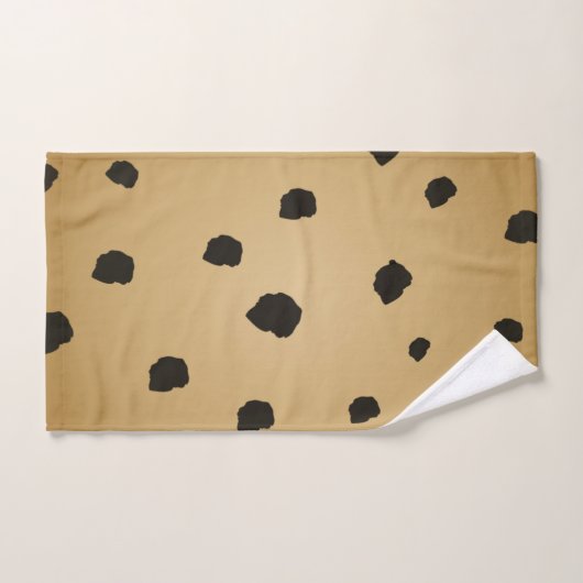 Tige dorée noire moderne Tan beige or (Serviette à main)