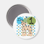 Tiger 1e verjaardag T-shirts en geschenken Magneet (Voorkant / Achterkant)