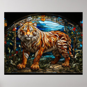 *~* TIGER 5:4 Gold AP68 Fantasy Glas in lood Poster