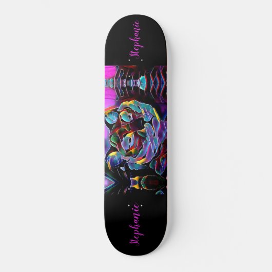 Tiger Abstracte meisjes gepersonaliseerd Skateboard (Voorkant)