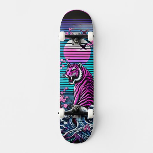 Tiger and Wave Skateboard Deck – Bold Vintage (Recto)