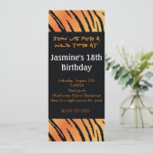 Tiger Animal Print Verjaardagsfeest Uitnodiging (Staand voorkant)