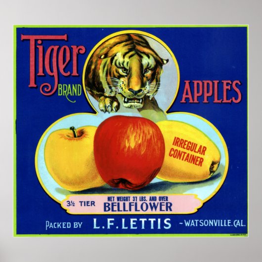 Tiger Apples Watsonville California Poster (Voorkant)