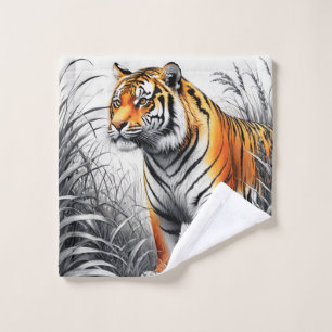 Tiger Art Color Partiel noir blanc dessin