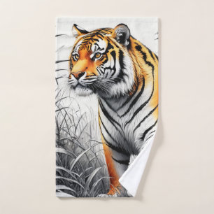 Tiger Art Color Partiel noir blanc dessin