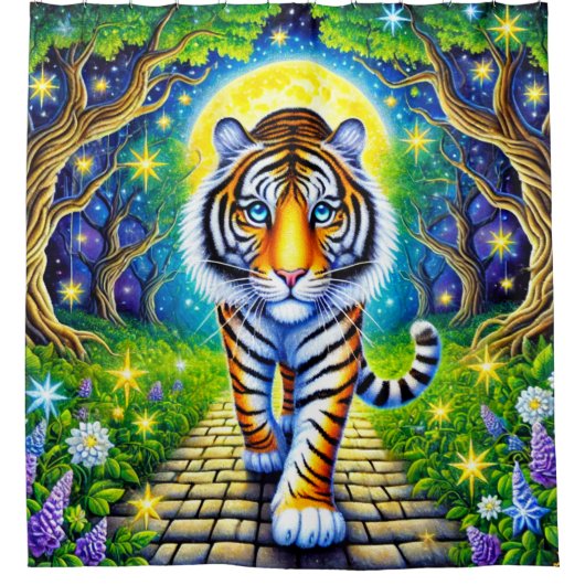 Tiger Art Douchegordijn (Voorkant)