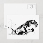 Tiger Attacking Briefkaart (Voorkant / Achterkant)