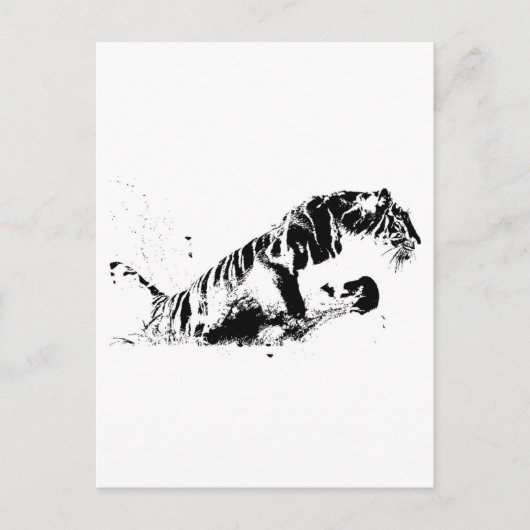 Tiger Attacking Briefkaart (Voorkant)