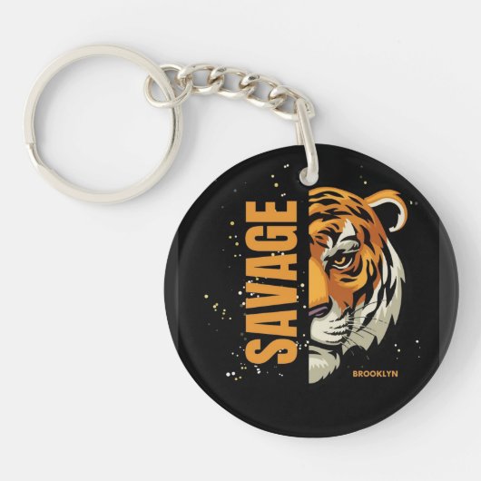 Tiger Attractive Black Sleutelhanger (Voorkant)