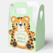 Tiger Baby shower Green Bedankdoosjes (Geopend)
