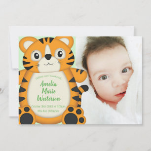Tiger Baby shower Green Kaart