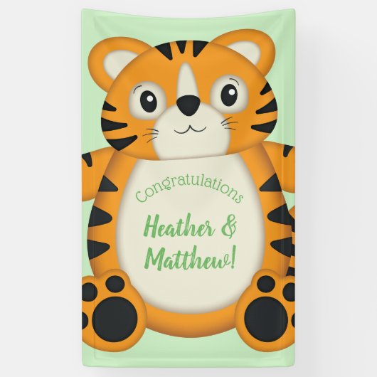 Tiger Baby shower Green Spandoek (Verticaal)
