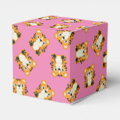 Tiger Baby shower roze Bedankdoosjes (Achterkant)