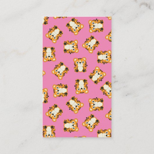 Tiger Baby shower roze Informatiekaartje (Achterkant)