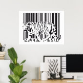 Tiger Barcode Art Poster (Thuiskantoor)
