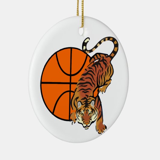 Tiger Basketball T-shirts en Gifts Keramisch Ornament (Rechts)
