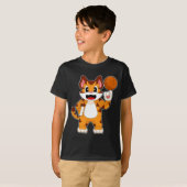 Tiger Basketbalspeler Basketbal T-shirt (Voorkant volledig)