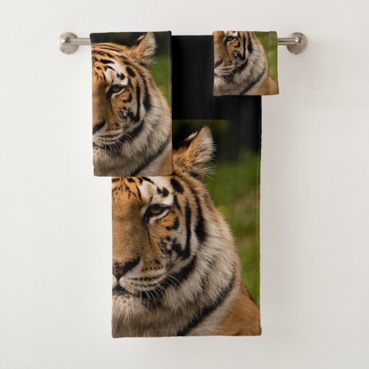 Tiger Bathroom Towel Set Bad Handdoek (Insitu)