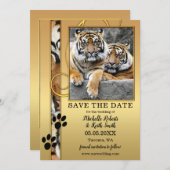 Tiger Big Cats Photo Enregistrer la carte Date (Devant / Derrière)