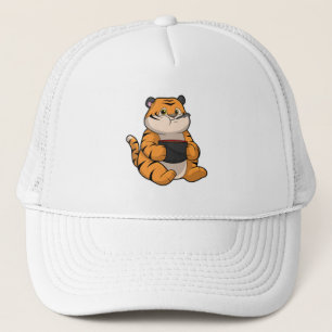 Tiger bij Eten met Bowl Trucker Pet