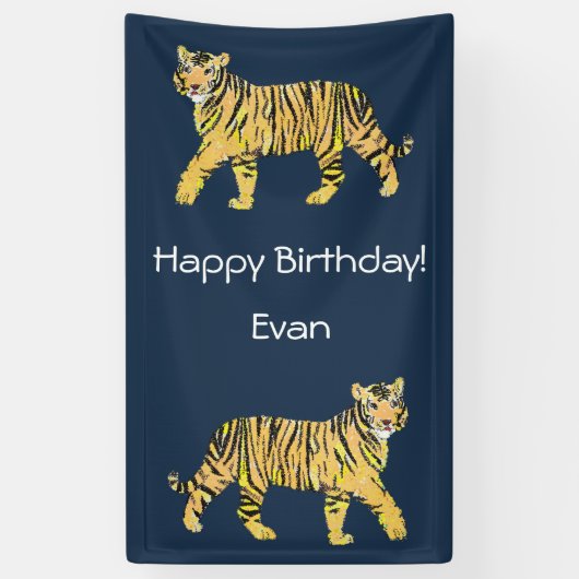 Tiger Birthday Banner (Verticaal)