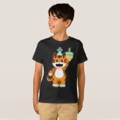 Tiger Birthday Candle Cake T-shirt (Voorkant volledig)