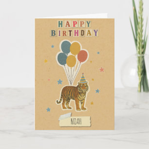 Tiger Birthday Kaart – Persoonlijke naam